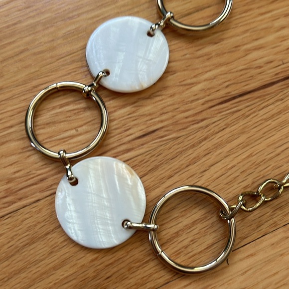 Vintage Shell Circles & Gold Tone Circles Belt with Chain for adjustable waist - Picture 4 of 9
